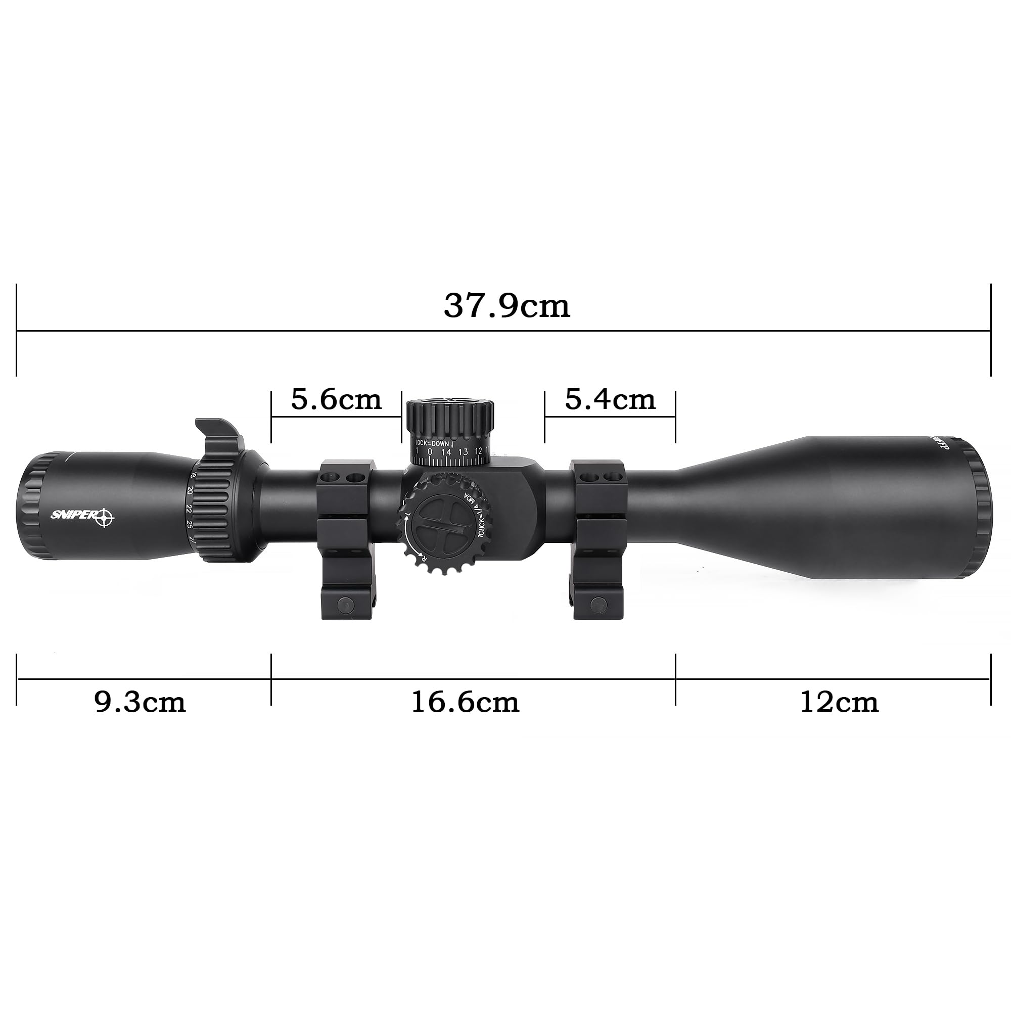 Sniper ZT5-27x50 FFP Scope Side Parallax Adjustment Glass Etched Reticle Red Green Illuminated with Scope Mount