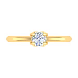 1/4 Carat 4-Prong Set Diamond Solitaire Engagement Ring Band in 10K Yellow Gold (Ring Size 7.5)