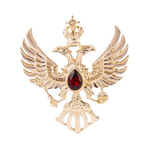 Knighthood Brooch Suit Pin Double Headed Eagle With Winged Stone Detailing Lapel Pin Badge Coat Suit Jacket Wedding Gift Party Shirt Collar Lapel Pin Accessories for Men Women