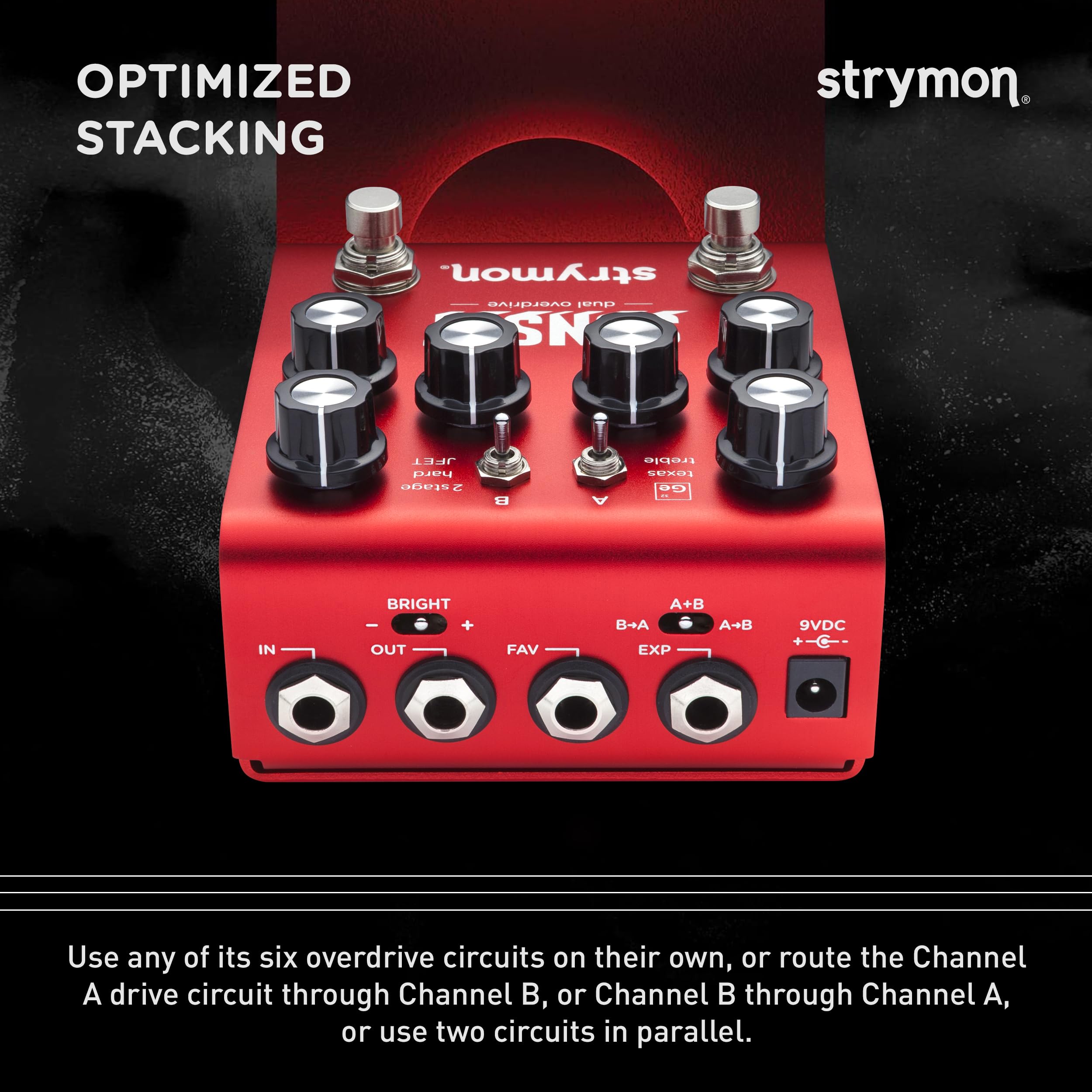 Strymon Sunset Dual Overdrive and Boost Guitar Effects Pedal for Electric and Acoustic Guitar, Synths and Keyboards