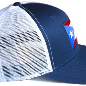 International Tie Navy White Flag Hats - Snapback Trucker Baseball Hat (Puerto Rico)