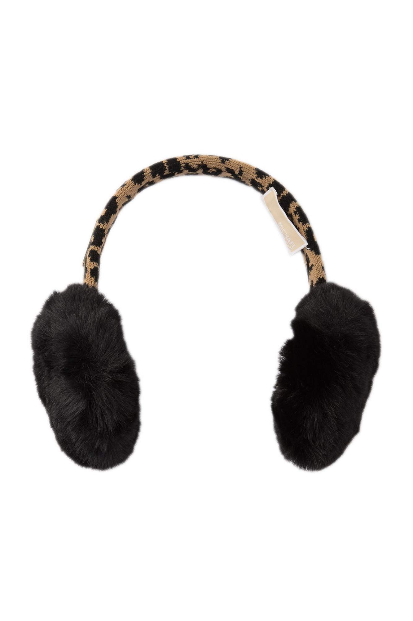 Michael Kors Leopard Knit & Faux Fur Earmuffs Women's One Size