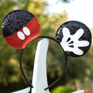 CHuangQi Mouse Ears Headband, Double-sided Sequins, Glitter Hair Band for Birthday Party, Holiday Dresses & Cosplay For Unisex Children