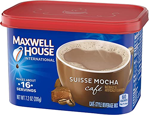 Maxwell House International Fall Flavors with Suisse Mocha Cafe | Instant Flavored Coffee Variety Pack, 7-9 oz Canisters, (4 Pack)