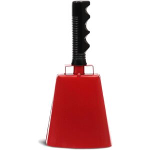 2 Pack 9.5-inch Cowbells for Sporting Events, Percussion Noise Makers with Handle for Football Games, Stadiums (Red)