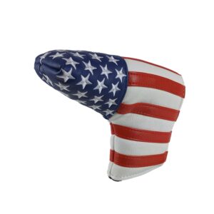 Foretra USA American Flag Design Golf Putter Headcover PU Leather Magnetic Closure for Blade Style Putters