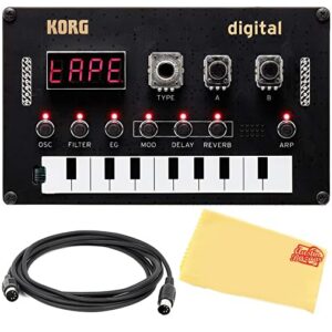 Korg Nu:tekt NTS-1 Programmable Synthesizer Kit Bundle with MIDI Cable and Austin Bazaar Polishing Cloth