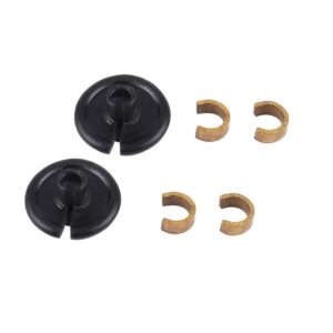 Archery Slide-On Kisser Button with Copper Anchor Clips (Pack of 2), Black