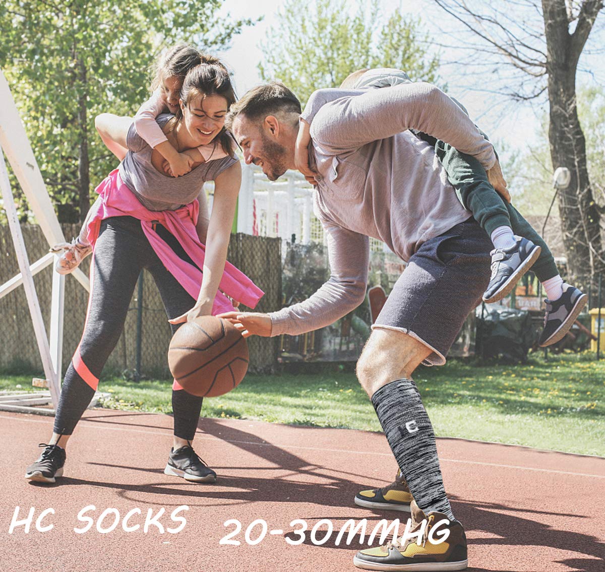 6 Pairs Graduated Compression Socks for Women&Men 20-30mmhg Knee High Socks Travel Hiking Running Stocking(Multicoloured,Small/Medium(US SIZE))