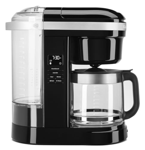 KitchenAid KCM1208OB Drip Spiral Showerhead Coffee Maker, 12 Cup, 7.17"D x 13.4"W x 14.34"H, Onyx Black