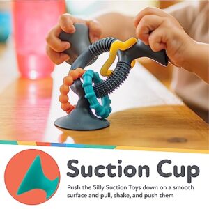 Nuby Silly Three Prong Interactive Suction Toy with Colorful Rings, Aqua