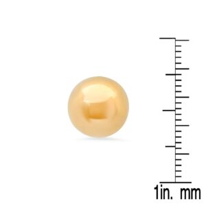 Amazon Collection Women's 14Kt Ball Stud Earrings 9mm With Silicone Covered Pushbacks, Gold, One Size