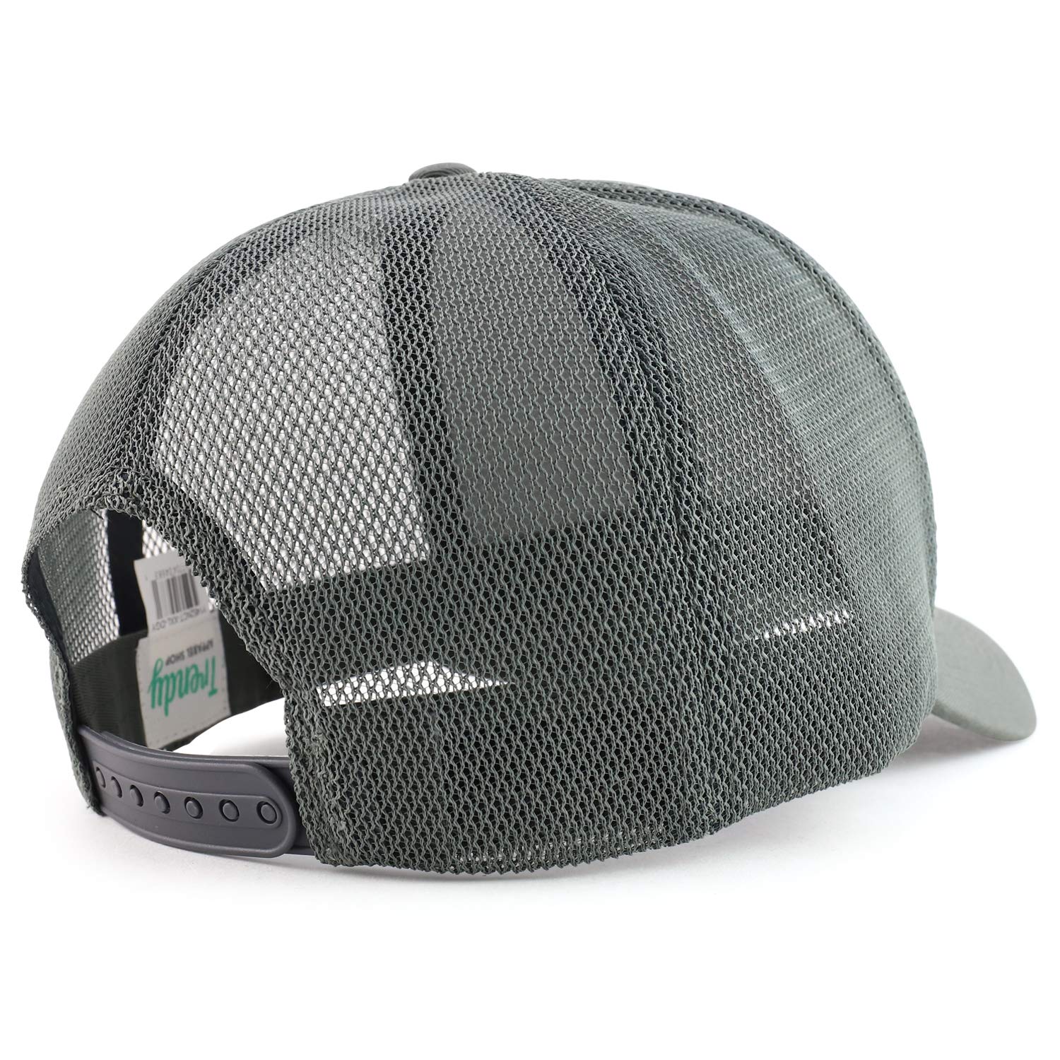 Trendy Apparel Shop Oversized Big 5 Panel Cotton Mesh Back Trucker Baseball Cap - Dark Grey