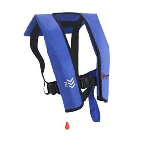 top safety adult life jacket with whistle - manual version inflatable lifejacket life vest preserver pfd for boating fishing sailing kayaking surfing paddling swimming - adjustable life saving vest