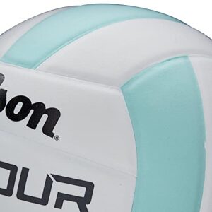 Wilson Pro Tour Indoor Volleyball - Official Size, Teal/White