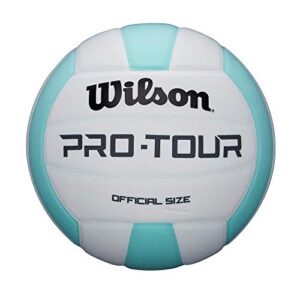 wilson pro tour indoor volleyball - official size, teal/white