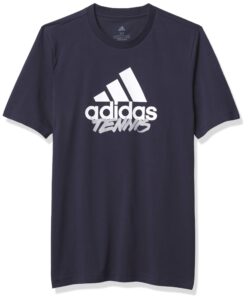 adidas mens tennis graphic logo t-shirt ink x-small