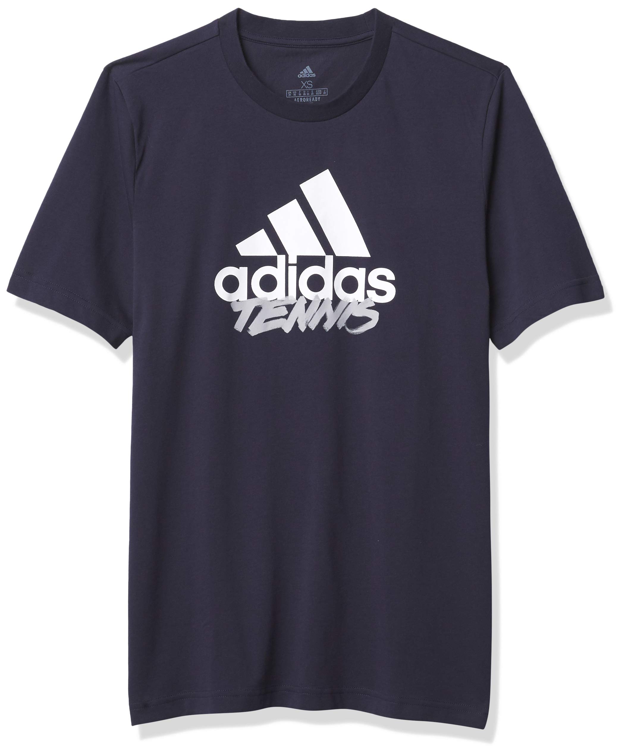 adidas mens Tennis Graphic Logo T-Shirt Ink X-Small