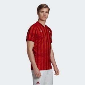 adidas Male Freelift Engineered Aeroready Tee , Scarlet/White , S