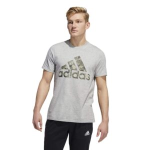 adidas mens Continental Camo Graphic Tee Medium Grey Heather Small