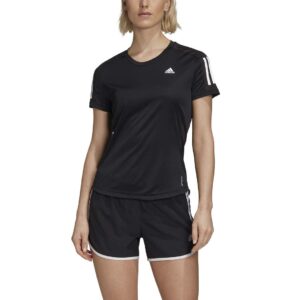 adidas women's own the run tee, core black, small