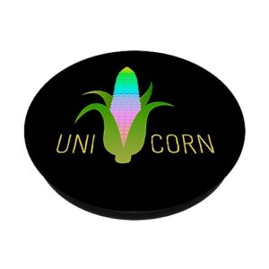 Uni-Corn Color Funny Rainbow Magical Vintage Food Lover Gift PopSockets Standard PopGrip