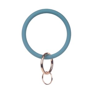 YAKA Silicone Wrist Keychain Circle Bracelet Rubber Bangle Round Keyring Holder(Jay Blue)