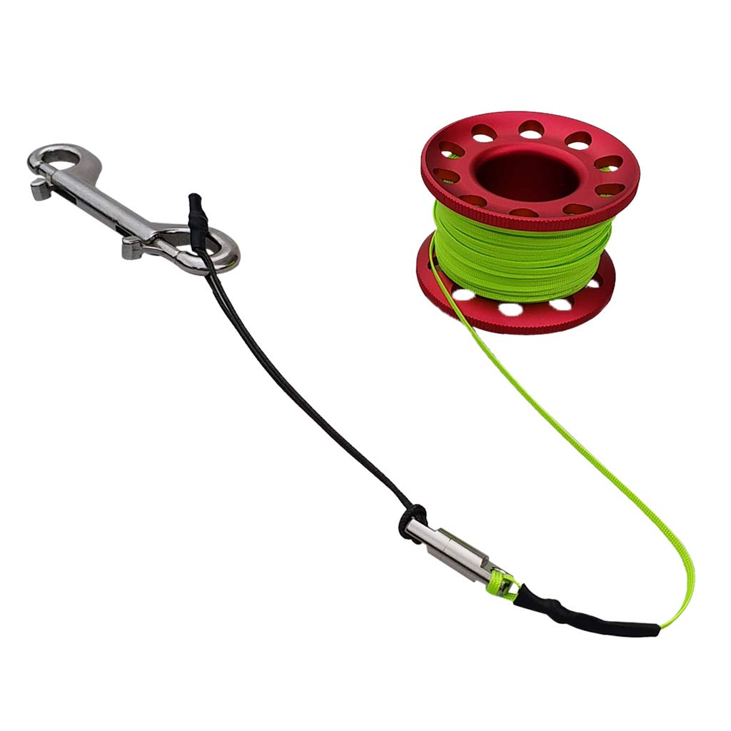 Tongina Underwater Scuba Diving Finger Spool Dive Reel & 15m Line, Compact & Durable, red