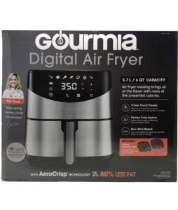 gourmia gaf685 stainless steel no oil healthy frying 6 quart digital air fryer (certified refurbished)