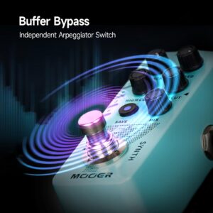 MOOER E7 Polyphonic Guitar Synth Pedal Electronic Synthesizer, 7 Guitar Synthesizer Tones with Individual Arpeggiator And 7 Preset Slots, High/Low Frequency Cut, Attack, Speed Function