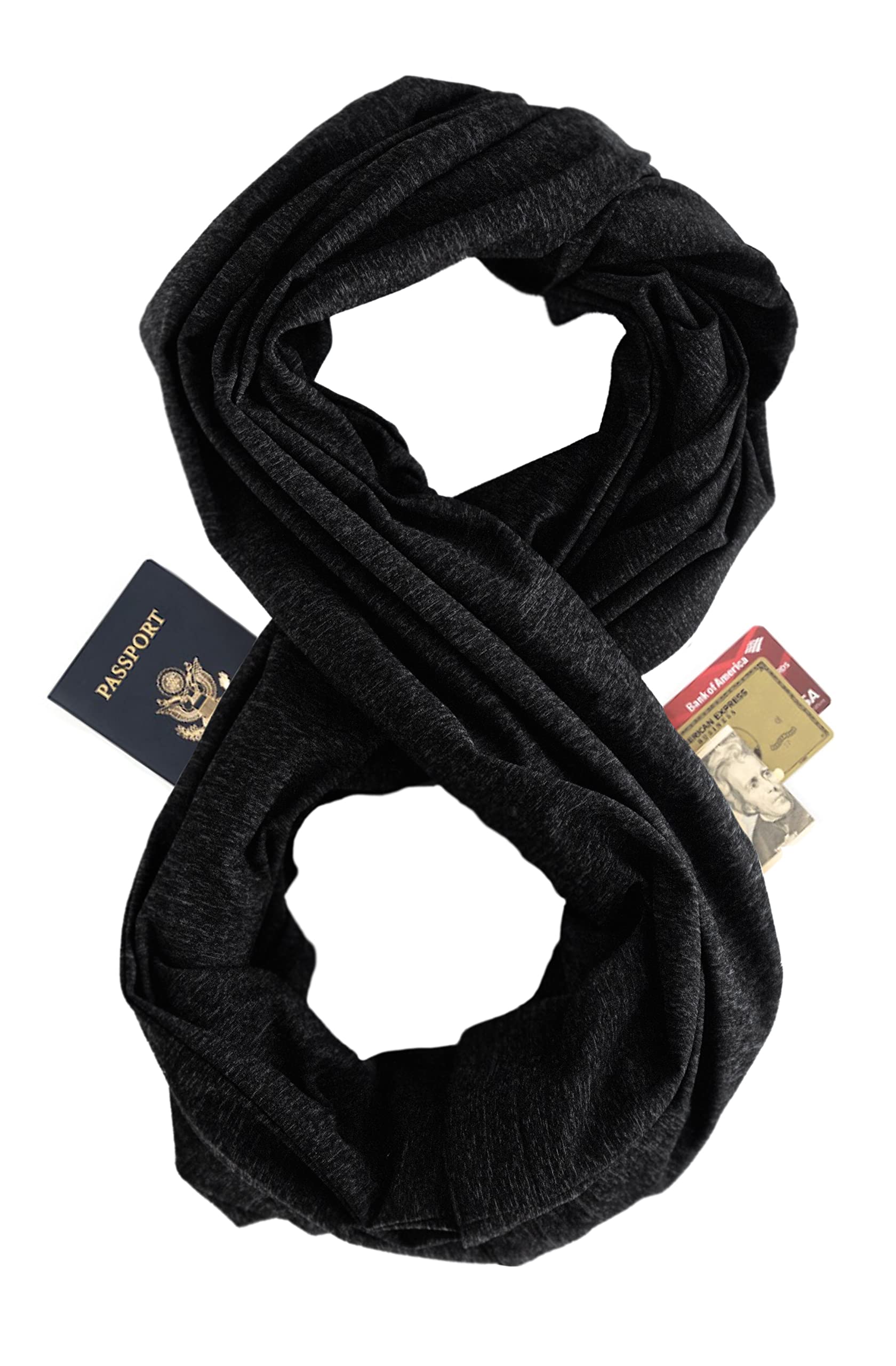 Zero Grid Infinity Fashion Scarf with Hidden Pockets Converts to Blanket and Wrap Perfect for Travel