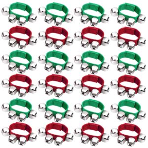 cooraby 24 pack christmas band wrist bells bracelets musical instruments wrist bells ankle bells for christmas party favors