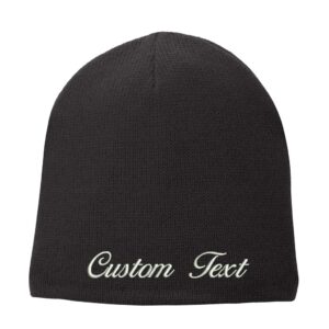 ink stitch cp91l custom text stitching design your own fleece line beanie hats (black)