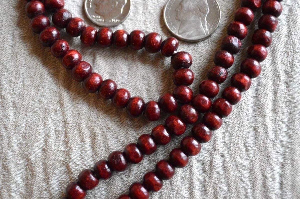 Rosewood mala beads necklace 108 buddhist prayer beads Red Sandalwood japa mala 10 Styles - Energized - w/ mala Pouch (8mm 108+1 Beads mala)