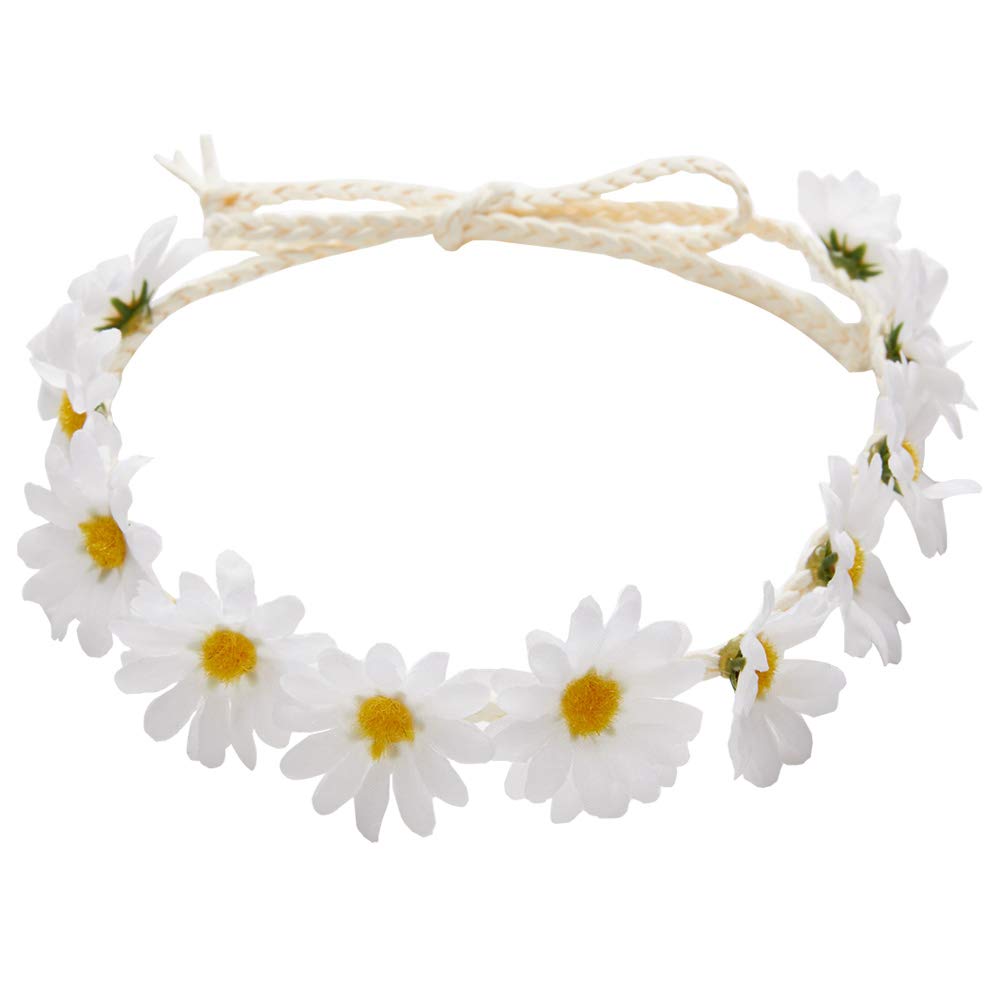 zYoung 2 Pcs Fashion Flower Headband Sunflower Hair Wreath Festival Hair Band Bridal Headpiece