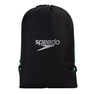 speedo unisex's pool bag, black/green glow, one size