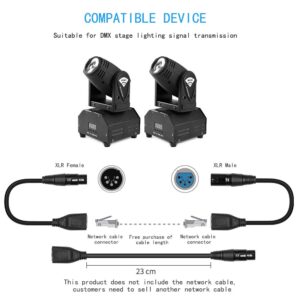 SiYear XLR 5 pin RJ45 Adapter Cable-XLR 5 Pin Male to RJ45 & XLR 5 Pin Female to RJ45 Female DMX Ethernet Adapter Converter cable(1SET/ 2PACK)