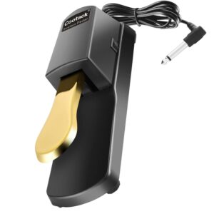 cootack universal sustain pedal suitable for yamaha casio roland electronic keyboards, digital piano & more gold