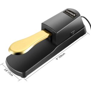 Cootack Universal Sustain Pedal Suitable for Yamaha Casio Roland Electronic Keyboards, Digital Piano & More Gold