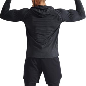 NELEUS Men's 3 Pack Dry Fit Running Shirt Long Sleeve Workout Athletic Shirts with Hoods,5071 Dark Grey,Light Grey,Slate Grey,US L,EU XL