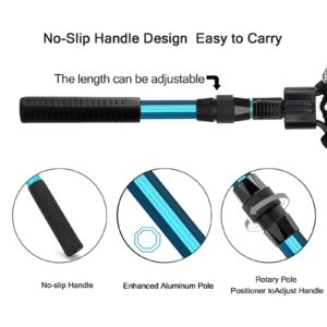 Collapsible Telescopic Pole Fishing Net - Folding Extend Rubber Coated Freshwater Saltwater Landing Net for Trout Bass Steelhead Salmon Kayak (SD-139S(1.1M))