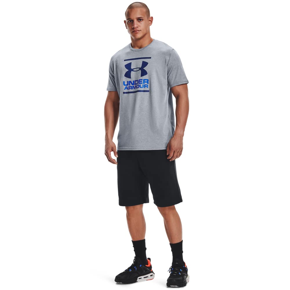 Under Armour Men's Global Foundation Short-Sleeve T-Shirt , Steel Light Heather (036)/American Blue, Large