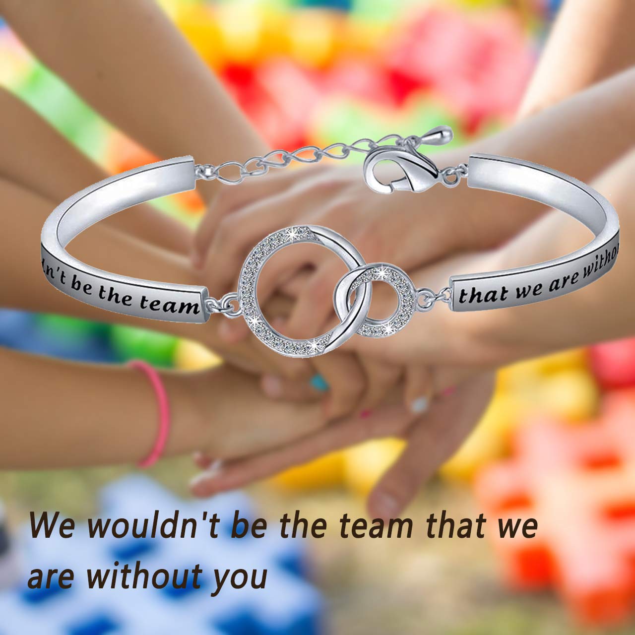 POTIY Team Gift for Boss Coach Manager Team Mom We Wouldn't Be the Team That We Are Without You Bracelet Thank You Gift for Team Coach (BR-Silver)