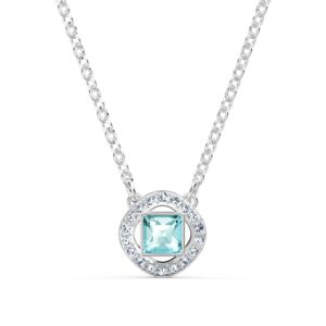 swarovski una angelic pendant necklace, with aqua and clear crystals and a rhodium plated chain, an amazon exclusive