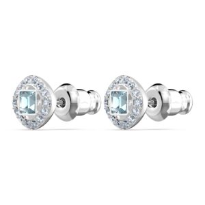 Swarovski Una Angelic Stud Earrings, with Aqua and Clear Crystals and Rhodium Plated Setting, an Amazon Exclusive