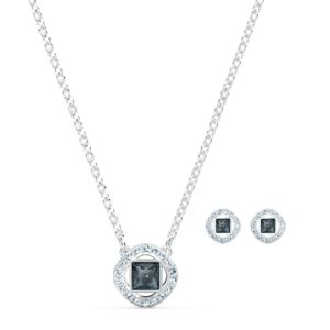 swarovski necklace set with mixed metal finish chains, clear and colored crystals, an amazon exclusive