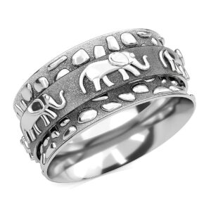 shop lc anxiety ring for women 925 sterling silver spinning spinner rings for men oxidized concave swirl boho jewelry band meditation stress relief elephant gifts size 8 birthday gifts for women