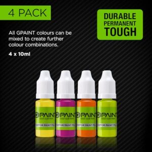 G-Paint Golf Club Paint - Touch Up, Fill in, Customize or Renovate Your Clubs - 4 Pack of 10ml Bottles. Yellow, Pink, Orange & Green