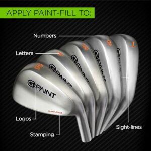 G-Paint Golf Club Paint - Touch Up, Fill in, Customize or Renovate Your Clubs - 4 Pack of 10ml Bottles. Yellow, Pink, Orange & Green