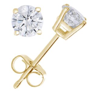 vir jewels 1/4 cttw diamond stud earrings 14k yellow gold push backs round 4 prong basket